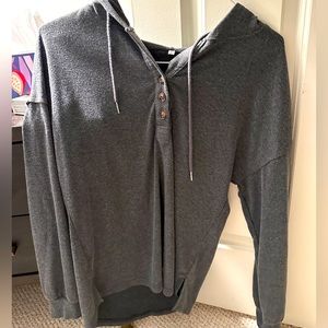 Grey pull over hoodie